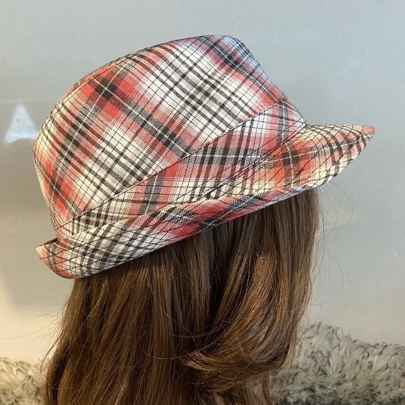 Original Panama Jack Plaid Fedora Safari Hat Size Large Unisex - Picture 6 of 10